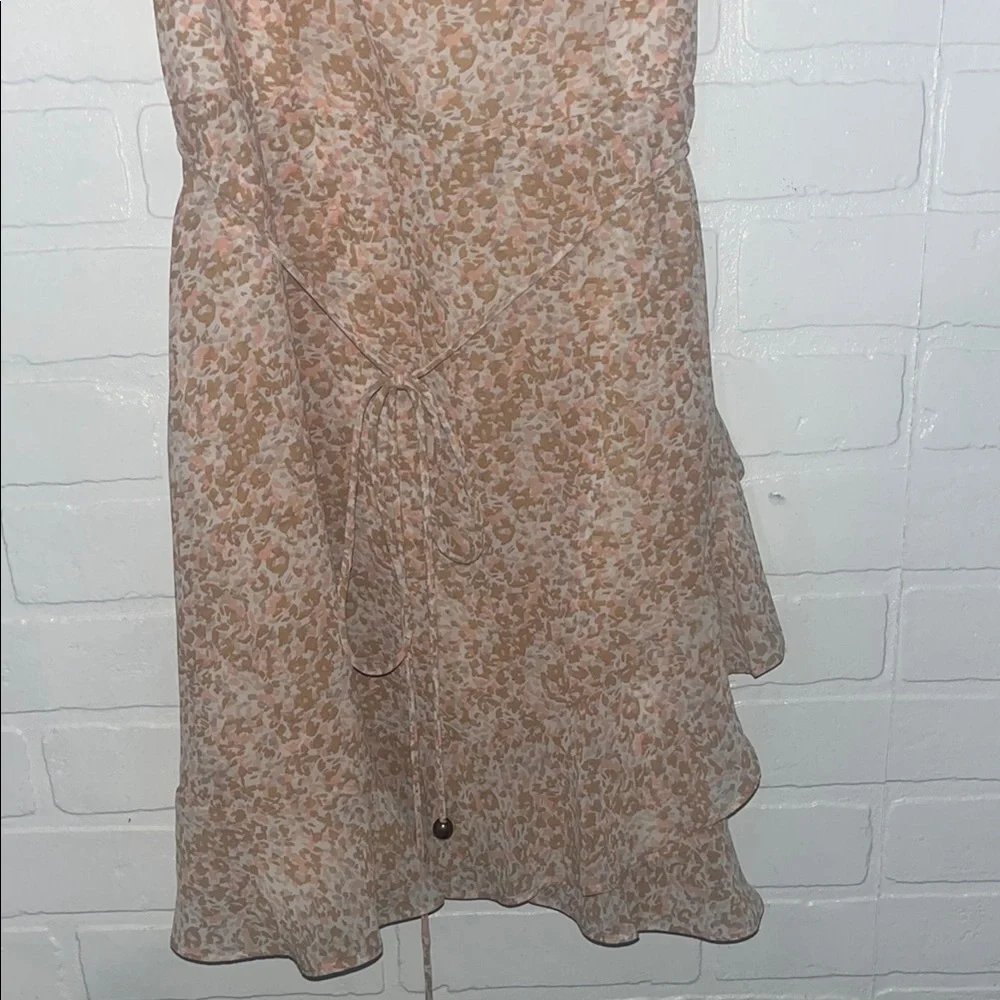 Twenty Ten Womens Mini Dress Pink and Beige Ruffle Sleeves Spring A-line Large - Picture 6 of 13